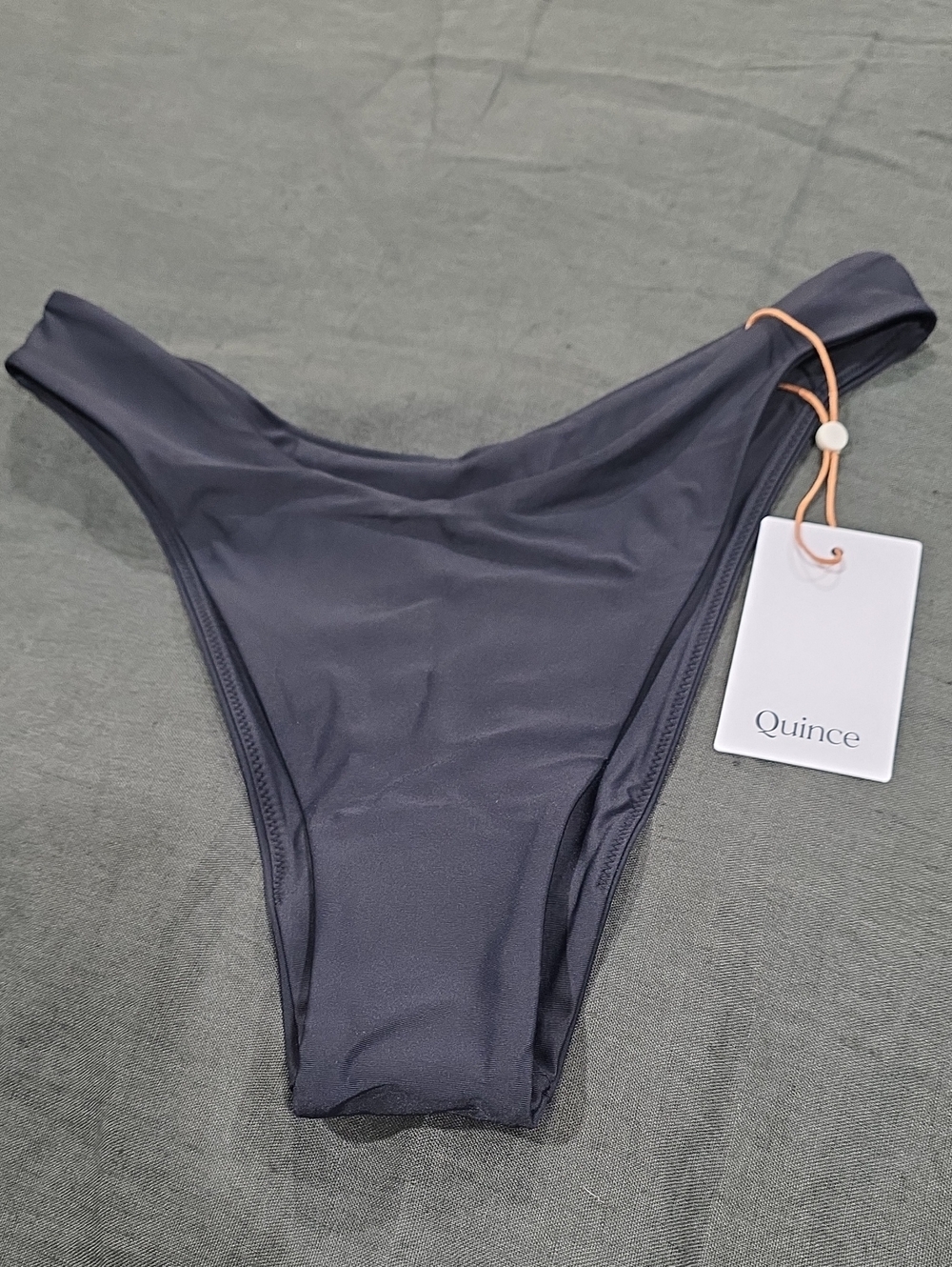 Quince Women's Navy High-Rise Bikini Bottom